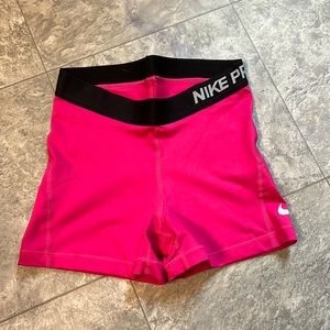 Pink Nike pro shorts